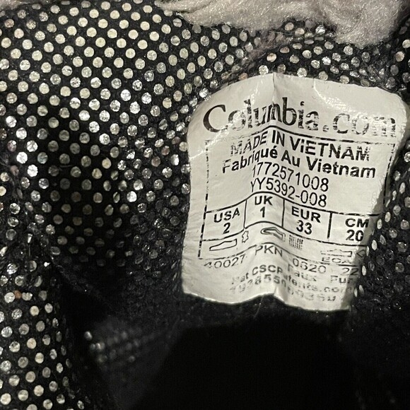 COLUMBIA Girls Youth Sz 2 Gray Waterproof Insulated Winter Snow Boots Gray Pink - Picture 8 of 8